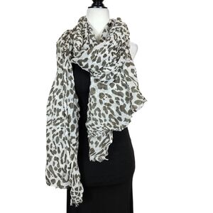 Tilo Hemp raw edge Abstract print scarf